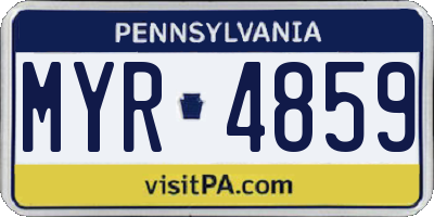 PA license plate MYR4859