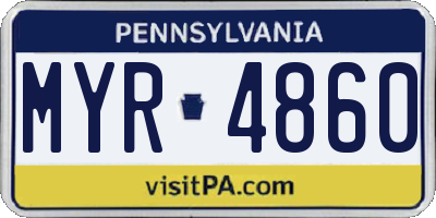 PA license plate MYR4860