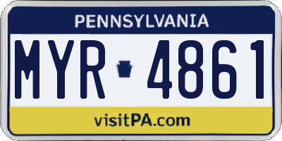 PA license plate MYR4861
