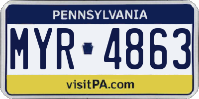 PA license plate MYR4863