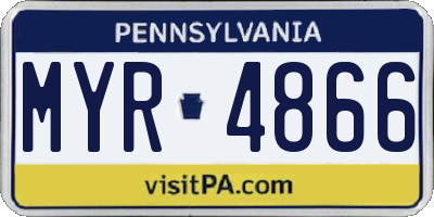PA license plate MYR4866