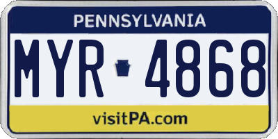 PA license plate MYR4868