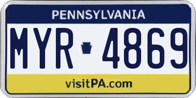 PA license plate MYR4869