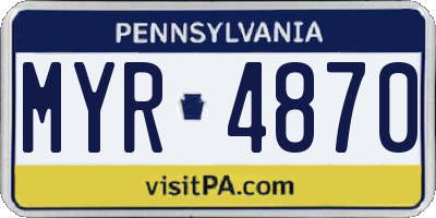 PA license plate MYR4870