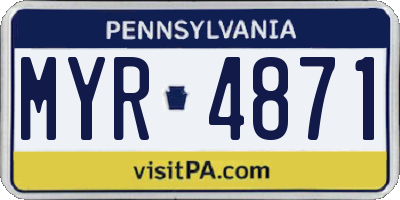 PA license plate MYR4871