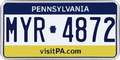 PA license plate MYR4872