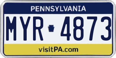 PA license plate MYR4873