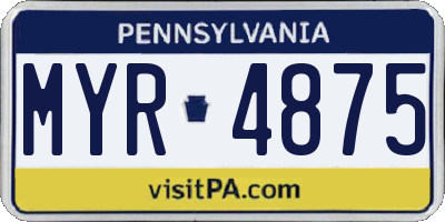 PA license plate MYR4875