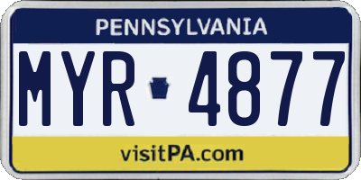PA license plate MYR4877