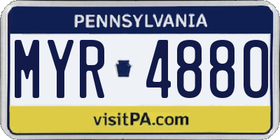 PA license plate MYR4880