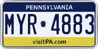 PA license plate MYR4883