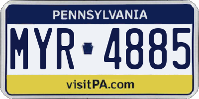 PA license plate MYR4885