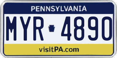 PA license plate MYR4890