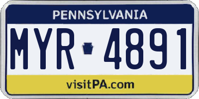PA license plate MYR4891