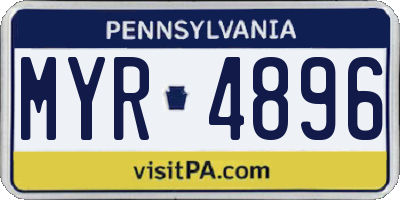 PA license plate MYR4896