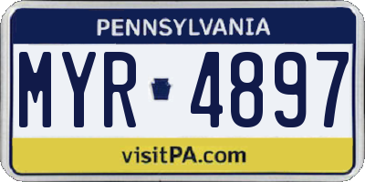PA license plate MYR4897