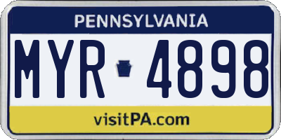 PA license plate MYR4898