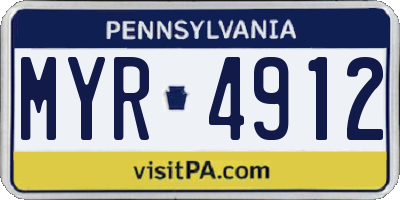 PA license plate MYR4912