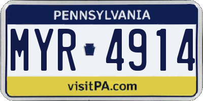 PA license plate MYR4914
