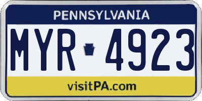 PA license plate MYR4923