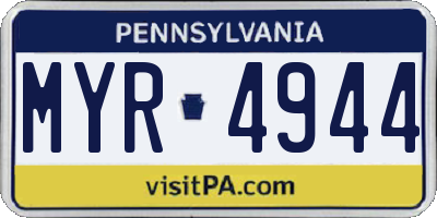 PA license plate MYR4944