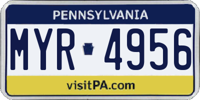 PA license plate MYR4956