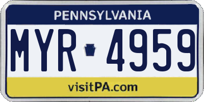 PA license plate MYR4959