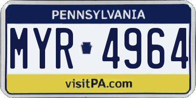 PA license plate MYR4964