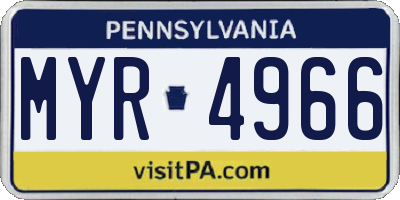 PA license plate MYR4966
