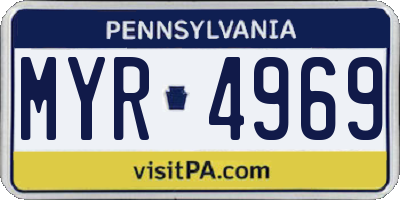 PA license plate MYR4969