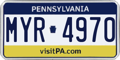 PA license plate MYR4970