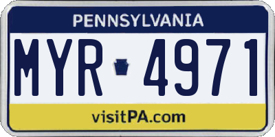 PA license plate MYR4971