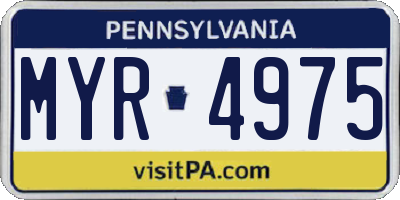 PA license plate MYR4975