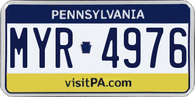 PA license plate MYR4976