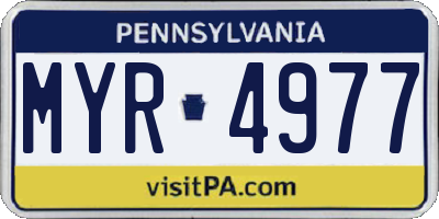 PA license plate MYR4977