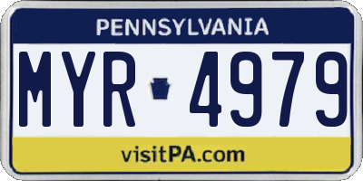 PA license plate MYR4979