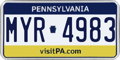 PA license plate MYR4983