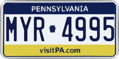 PA license plate MYR4995