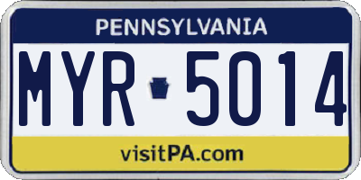 PA license plate MYR5014