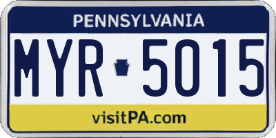 PA license plate MYR5015