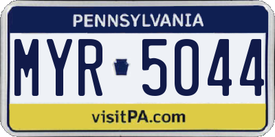 PA license plate MYR5044