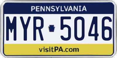 PA license plate MYR5046