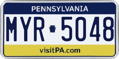 PA license plate MYR5048
