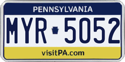 PA license plate MYR5052