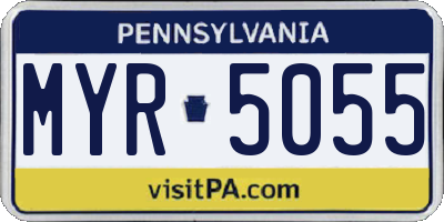 PA license plate MYR5055