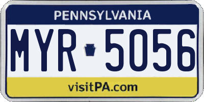 PA license plate MYR5056