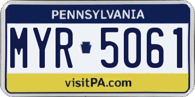 PA license plate MYR5061