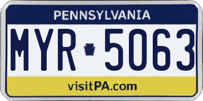 PA license plate MYR5063