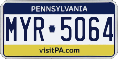 PA license plate MYR5064