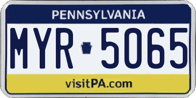 PA license plate MYR5065